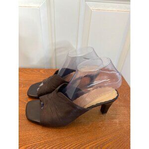 Liz Claiborne Flex Women’s Slip On Sandal Heels Black Sz 7.5 Sku 2846